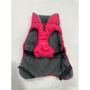 Dog Puffer Fleece Winter Vest Pink Grey Size Large